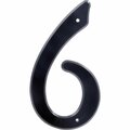 Ornatus Outdoors 4 in. Nail-On Black Plastic House Number - 6 OR3517674